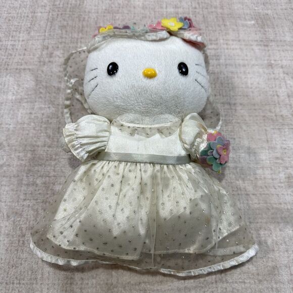 Hello Kitty Other - VTG Y2K Sanrio Hello Kitty, Wedding Bride Plush Toy Plushie Collab w. Mac Donald